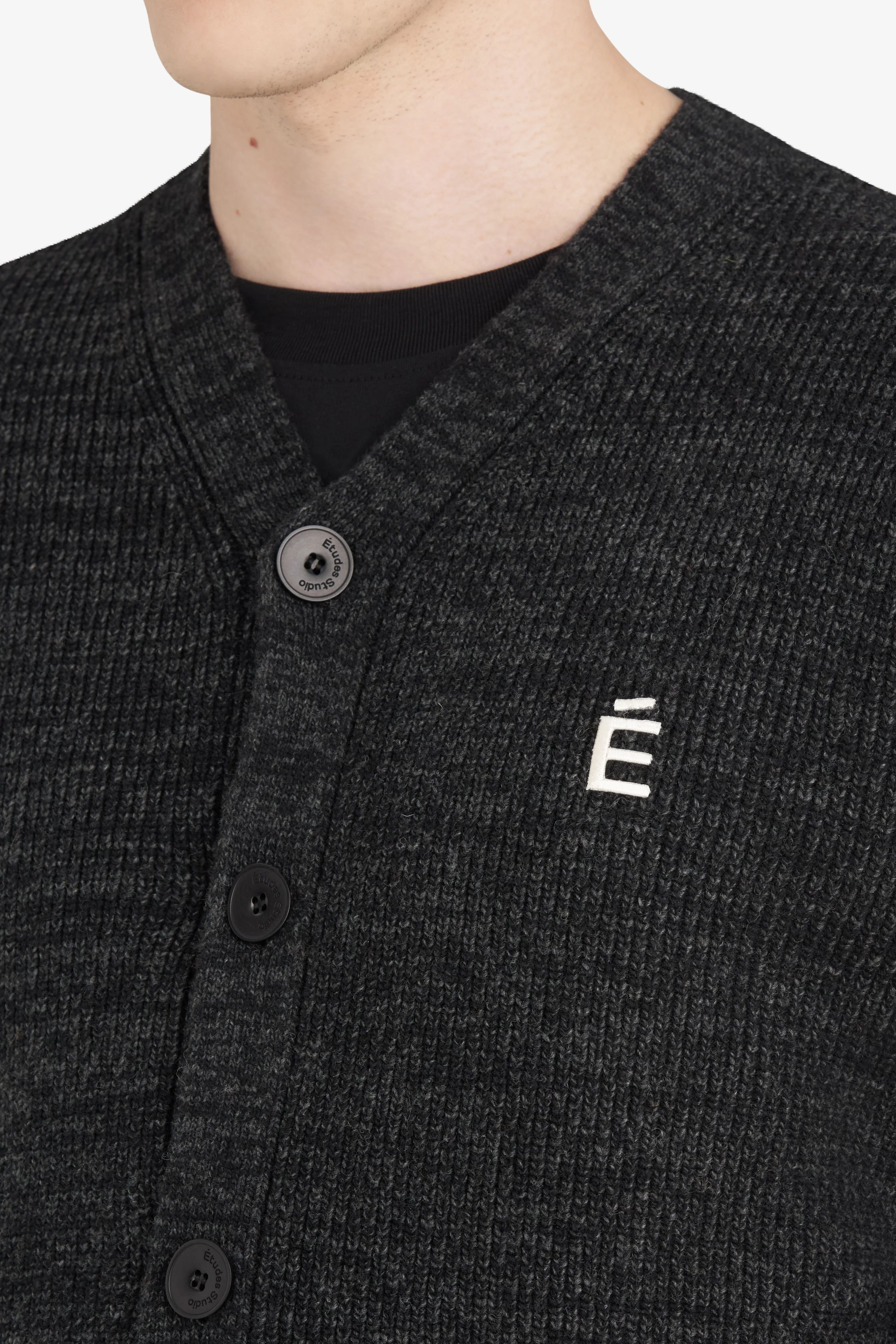 BORIS CARDIGAN ACCENT CARDIGAN - CHARCOAL - Image 10