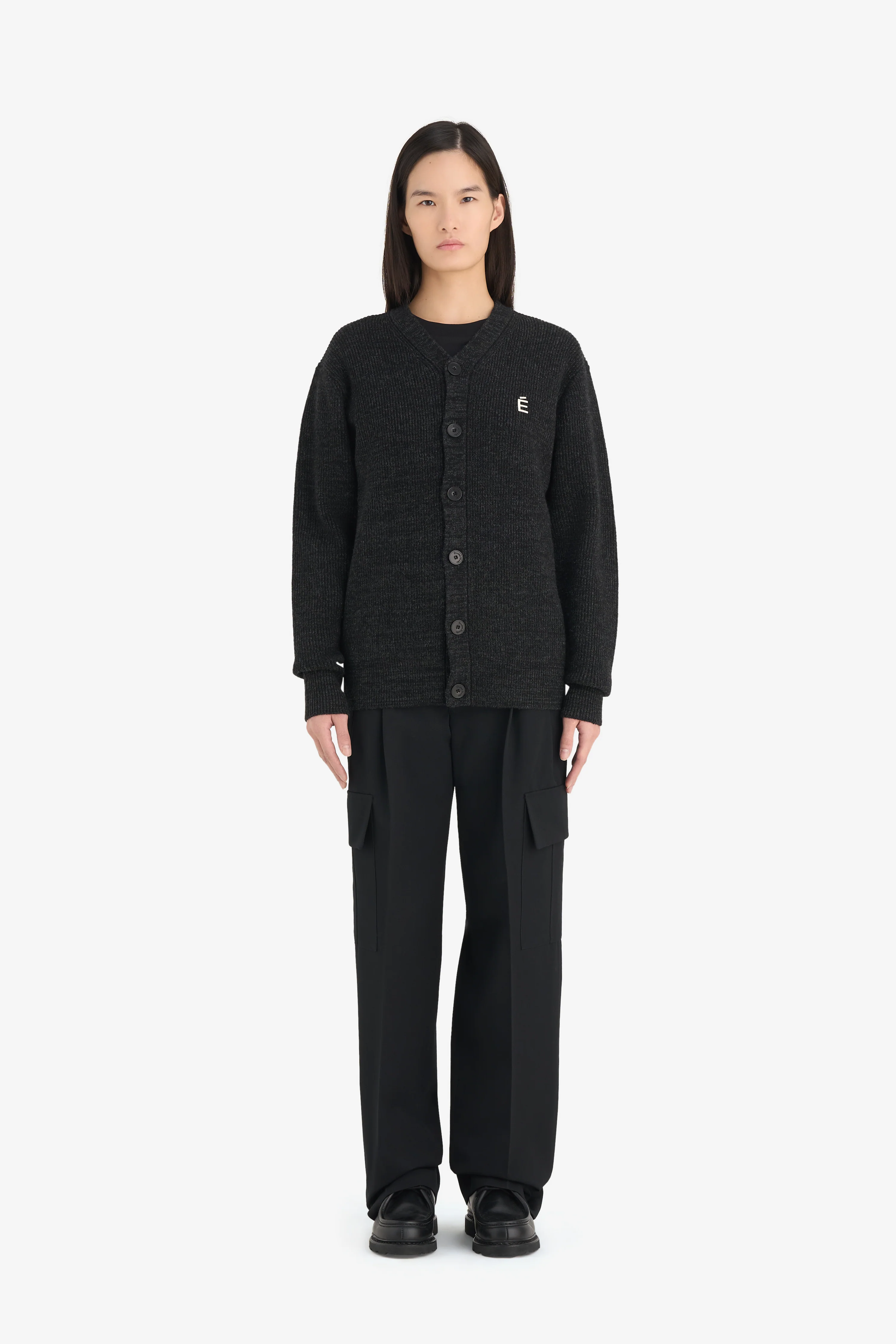 BORIS CARDIGAN ACCENT CARDIGAN - CHARCOAL - Image 6