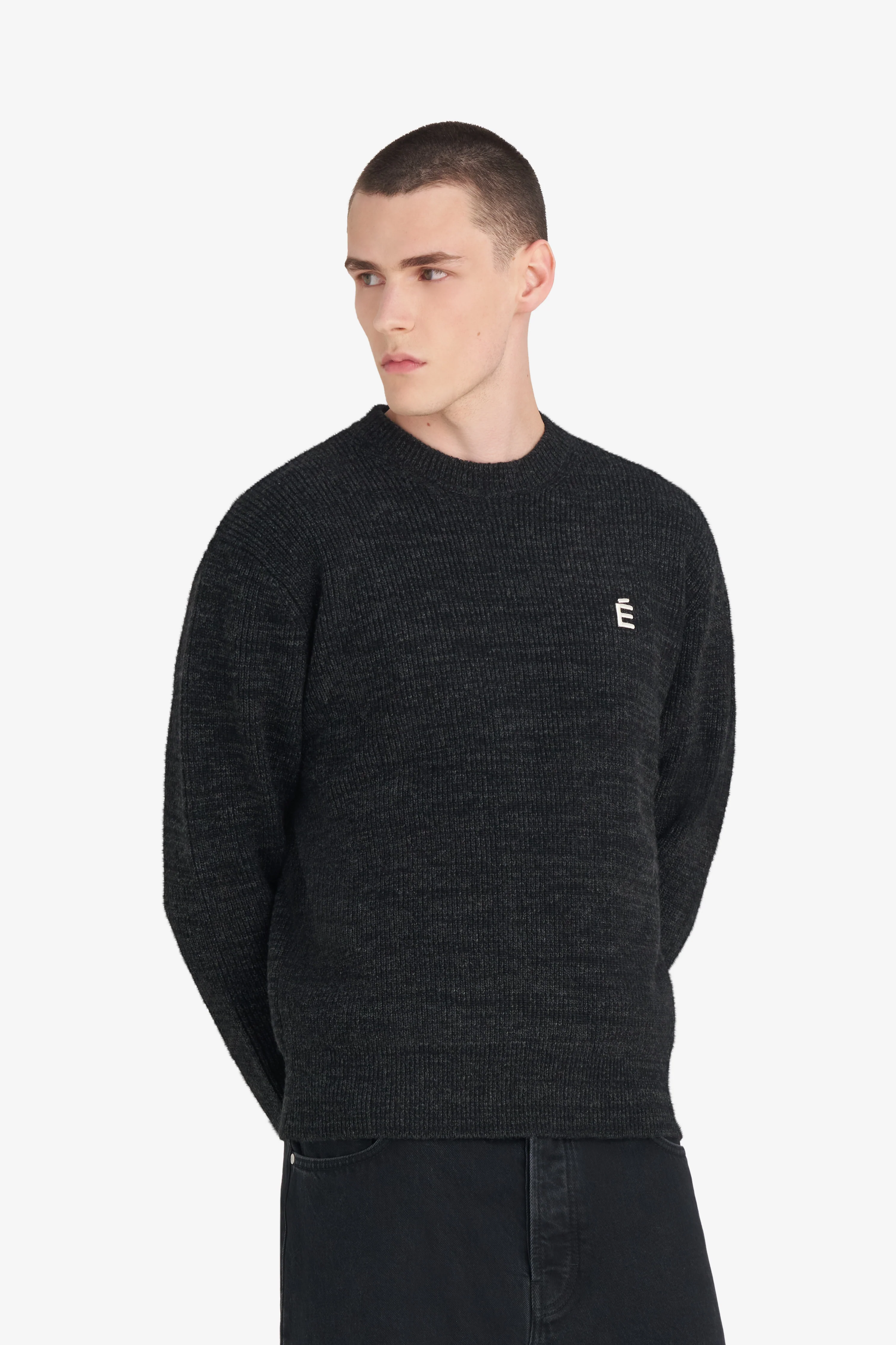 BORIS ACCENT SWEATER - CHARCOAL - Image 3