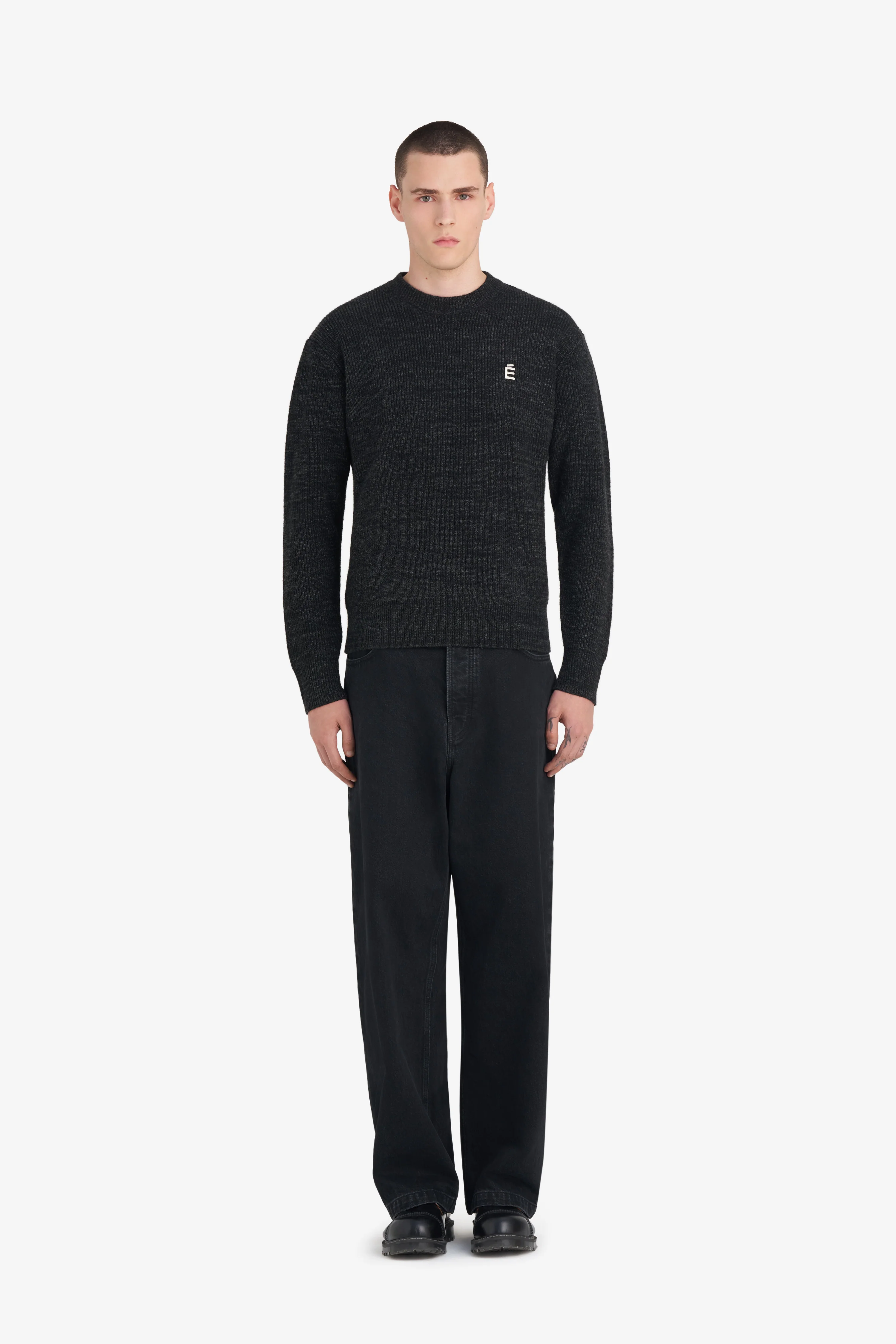 BORIS ACCENT SWEATER - CHARCOAL - Image 4