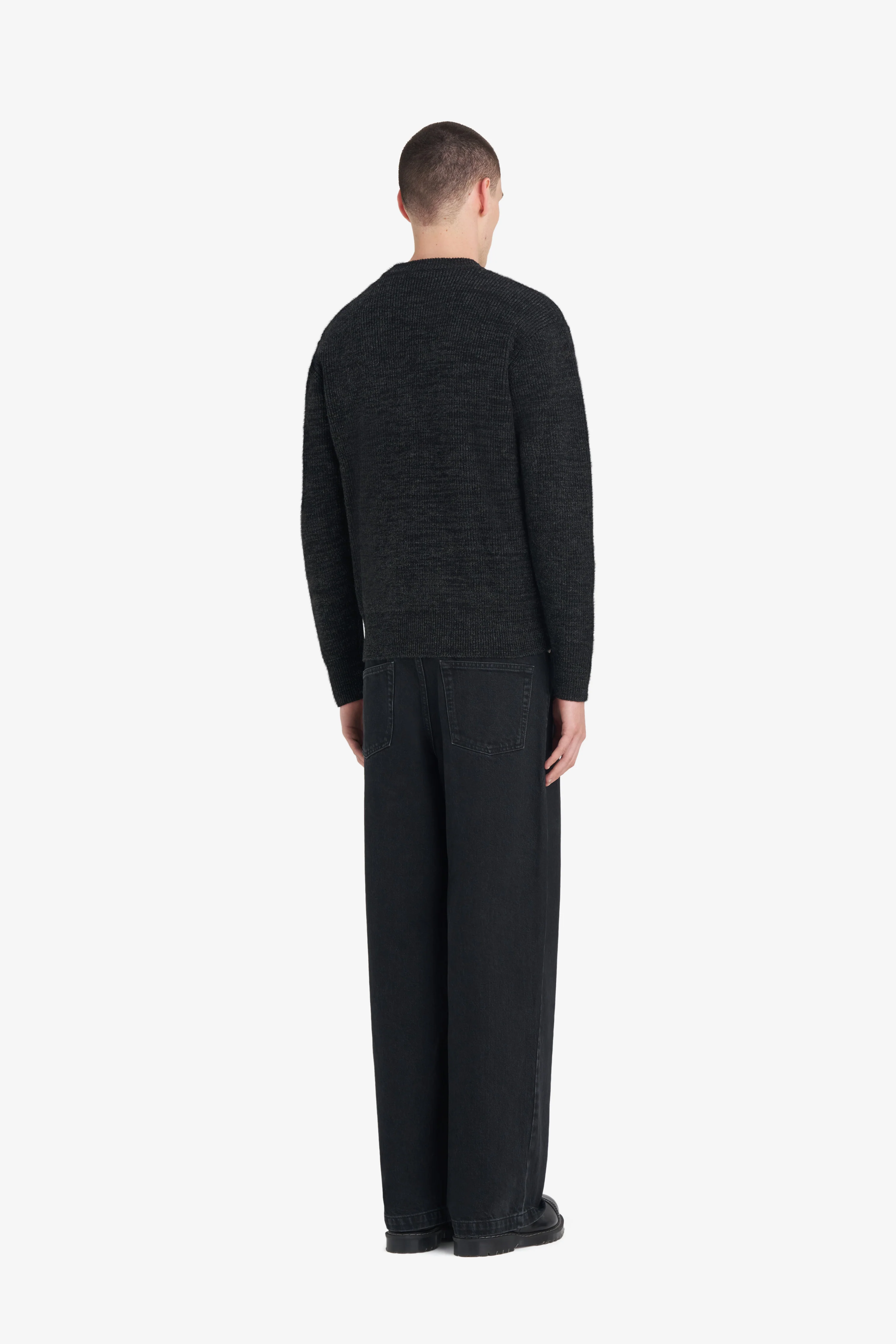BORIS ACCENT SWEATER - CHARCOAL - Image 5